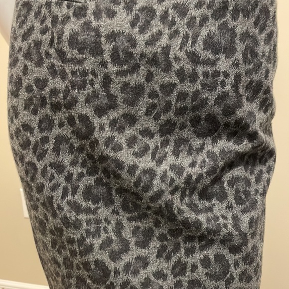 REBECCA TAYLOR GRAY AND BLACK ANIMAL PRONT HIGH WAISTED PENCIL SKIRT SIZE 8 NWOT - Picture 4 of 14